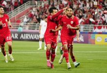 Nobar Semifinal U-23 Indonesia vs Uzbekistan di Tugu MNEK CPI, Wali kota Makassar Libatkan UMK, Siapkan Makan dan Minuman Gratis FOTO: Timnas U-23 usai mencetak gol ke tim lawan. (Properti: Seskab)