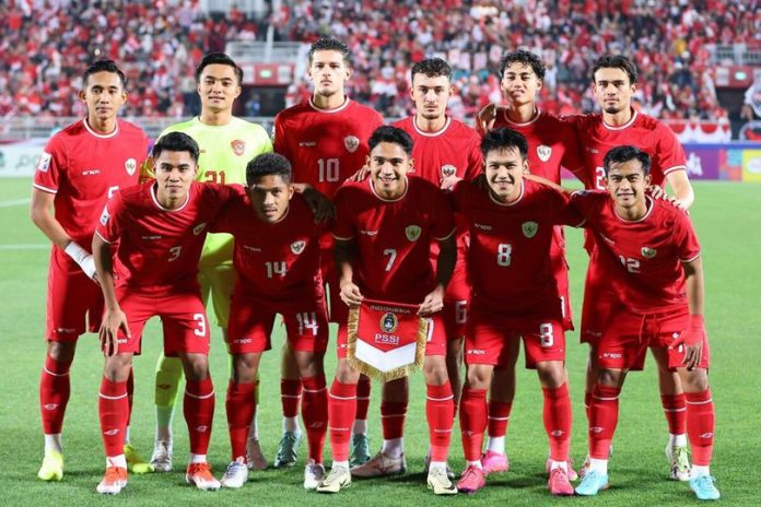 FOTO: Starting XI Timnas Indonesia U-23 saat melawan Australia U23 di Piala Asia U-23 2024 Grup A. (c) dok.AFC