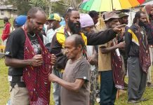 Sidang Sengketa Hasil Pileg, Hakim MK Soal Sistem Noken, Ditingkat Distrik Suara Ada, Rekapitulasi Tingkat Kabupaten Hilang FOTO: Warga di daerah Pegunungan Papua saat mengikuti Pemilihan Umum dengan sistem Noken (Dok. Jubi)