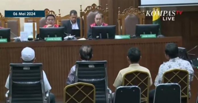 FOTO: Tangkap layar sidang di Pengadilan Tipikor pada Pengadilan Negeri Jakarta Pusat, Senin (6/5/2024)