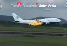 Celoteh Netizen saat Mesin Pesawat CJH Keluarkan Percikan Api: dari Kepala Busi Hingga Oli Kotor FOTO: Tangkap layar dari Potongan video pendek pesawat tipe Boeing 747-400 Garuda Indonesia pengangkut Calon Jemaah Haji (CJH) embarkasi Makassar nampak mesinnya terbakar saat take off dari Bandar Udara Sultan Hasanuddin, Rabu sore (15/5/2024) Pukul 15.30 WITA.