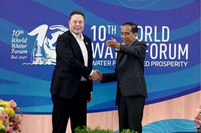 FOTO: Presiden Jokowi bersama Elon Musk di Bali International Convention Center (BICC), Kabupaten Badung, Provinsi Bali. Senin, 20 Mei 2024. [Foto: Muchlis Jr - Biro Pers Sekretariat Presiden]