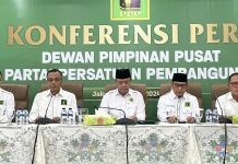 Merasa Diujung Tanduk, DPP PPP: Harap MK Jadi Gerbang Keadilan FOTO: Plt Ketua Umum Partai Persatuan Pembangunan (PPP) Mardiono, mengaku kecewa dengan keputusan Mahkamah Konstitusi (MK) yang menolak permohonan perselisihan hasil pemilihan umum (PHPU) atau sengketa Pileg 2024 yang diajukan PPP. (Winda Nelfira).