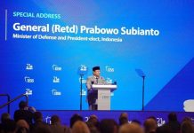 Di Forum Internasional, Prabowo Nyatakan Siap Kirim TNI ke Wilayah Gaza FOTO: Presiden terpilih periode 2024 - 2029 yang juga Menteri Pertahanan, Prabowo Subianto saat menghadiri forum internasional di Singapura. (Properti: Prabowo Subianto via facebook)