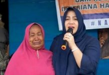 Lebih Dekat dengan Putri Dakka, Sosok Wanita Peduli dengan Rakyat Kecil FOTO: Putri Dakka bersama salah warga asal Luwu Raya. (Istimewa)
