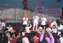 AIA Tak Sempat Hadiri Jalan Sehat Bersama Andi Seto, Kasrudi: Ada Utusannya FOTO: Kegiatan jalan sehat Partai Gerindra bersama Andi Seto Asapa digelar di Pantai Losari, Kota Makassar. Ahad (7/7)