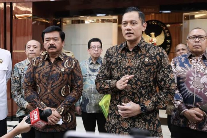 FOTO: Agus Harimurti Yudhoyono Menteri ATR/BPN saat memberikan keterangan persnya. (Foto: M. Bintang Radityo)