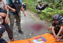 Satu Warga Tewas, 1 Unit Truk Dibakar, Kaops Damai Cartenz: Pelaku KKB OPM FOTO: Aparat keamanan saat mengevakuasi satu korban kekerasan yang dilakukan KKB OPM Yahukimo, Papua Pegunungan. (Properti Satgas Damai Cartenz 2024)