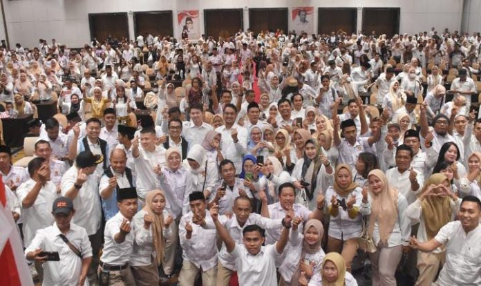 FOTO: Rapat koordinasi daerah dan konsolidasi Partai Gerindra se-Kota Makassar, di Hotel Claro, Minggu (11/8/2024).