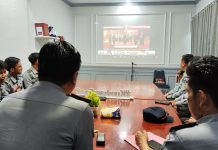 Rutan Barru Ikuti Upacara Pelantikan Pimpinan Tinggi Madya dan Pejabat Fungsional Ahli Utama Kemenkumham secara Virtual FOTO: Amsar Karutan Barru Ikuti Upacara Pelantikan Pimpinan Tinggi Madya dan Pejabat Fungsional Ahli Utama Kemenkumham secara Virtual