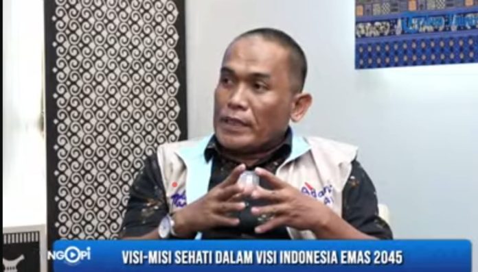 FOTO: Mustagfir Sabri (Moses) dalam acara Ngobrol Politik mengupas program Sehati menuju visi Indonesia emas 2045 di salah satu podcast media, Senin (30/9/2024).