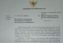 Fatalnya Surat Gubernur Sulsel ke Kemenpupr, Soal Jembatan: Tertulis Sungai Barombong, Seharusnya Jeneberang FOTO: Surat Gubernur Sulsel Andi Sudirman Sulaiman teregister dengan nomor: 611.52/10081/DBMBK tanggal 1 September 2023 yang ditujukan kepada Menteri Pekerjaan Umum dan Perumahan Rakyat (Sumber media sosial)