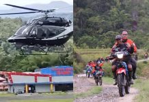 Cagub Nomor 1 Naik Ojek, Cawagub No. 2 Naik Helikopter ke Rampi, DP: Saya Lewat Jalan Darat Mau Lihat Langsung Keadaan Masyarakat Terpencil FOTO: Kolase Helikopter pengakut calon wakil gubernur Sulsel, Fatmawati Rusdi dan Foto Calon Gubernur Sulawesi Selatan Moh Ramdhan Pomanto atau 'Danny Pomanto' saat mengendarai ojek ke Kecamatan Rampi