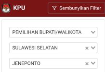Real Count KPU Jeneponto: Pasmi VS Kita Bersama, Selisih 3 Ribu Lebih Suara di Kecamatan Bangkala FOTO: Tangkap layar hasil rekapitulasi perolehan suara calon kepala daerah kabupaten Jeneponto 2024.