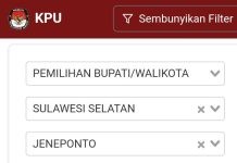 Hasil Real Count KPU Jeneponto, Kecamatan Bangkala Barat, Pasmi Unggul Tipis dengan Kita Bersama FOTO: Hasil tangkap layar dari laman websitehttps://pilkada2024.kpu.go.id