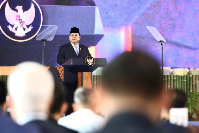 FOTO: Presiden Prabowo Subianto saat meluncurkan Danantara (property Seskab)