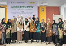 Keterwakilan 30% Perempuan dan Politik: Antara Afirmasi atau Keresahan? FOTO: Lili Cahyati bersama para aktivis saat mengikuti Advance Training LK III HMI BADKO Jawa Timur