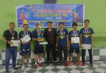 Turnamen Badminton Butterfly CUP II Sukses Digelar di Desa Klambir Lima Kebun FOTO: Para juara di Turnamen Badminton Butterfly CUP II sukses digelar di Desa Klambir Lima Kebun, Kabupaten Deli Serdang, Sumatera Utara.
