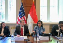 Menkeu Sri Hadiri US Chamber of Commerce di Washington DC FOTO: Menteri Keuangan (Menkeu) Sri Mulyani Indrawati saat menghadiri US Chamber of Commerce di Washington DC, Amerika Serikat, Rabu (23/4/ 2025. (Properti Sri Mulyani Indrawati via Facebook)