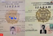 Ijazah Jokowi Asli atau Palsu? Survei Median: 14,4 persen Palsu, 55,5% Responden Katakan Asli FOTO: Hasil tangkapan layar dari YouTube tampilan ijazah S1 bagian sebelah kiri milik Prof Saratri Wilonoyudho Guru Besar Fakultas Teknik Universitas Negeri Semarang (Unnes) dan Ijazah milik Joko Widodo mantan presiden RI ke 7.