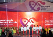 FOTO: Pembukaan Musabaqah Qira'atil Kutub Nasional 2023 berlangsung di di Pesantren Sunan Drajat, Lamongan, Jawa Timur, Selasa (11/7/2023).