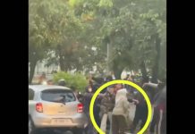 Polrestabes Makassar Buru Pelaku Kekerasan Terhadap Seorang Ibu di Jalan Urip Sumoharjo FOTO: Hasil tangkap layar video viral seorang ibu rumah tangga jadi korban kekerasan di jalan Urip Sumoharjo saat aksi peringatan hari buruh internasional di Makassar diduga dilakukan kelompok Anarko