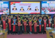 Empat Guru Besar Baru Fakultas Teknik Unhas Paparkan Gagasan Strategis di Bidangnya FOTO: Empat Guru Besar dari Fakultas Teknik Universitas Hasanuddin yang dikukuhkan dalam Rapat Paripurna Senat Akademik pada Kamis (15/5/2025)