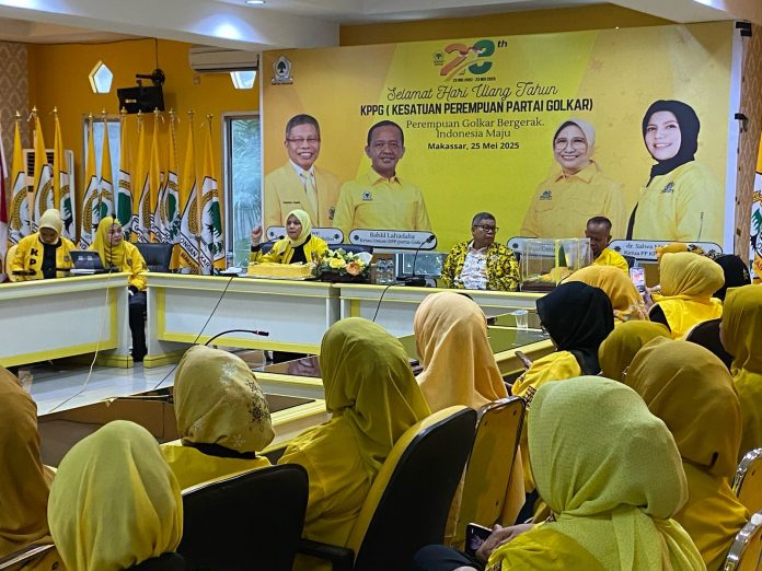 IMG-20250525-WA0224 FOTO: Kesatuan Perempuan Partai Golkar (KPPG) Sulawesi Selatan tasyakuran yang digelar pada Minggu (23/5) di Sekretariat DPD Partai Golkar Sulsel.