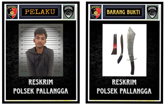 IMG_20250522_045124 Lelaki BH (21) beserta barang bukti sebilah Parang dan Badik yang diamankan oleh Tim Black Horse Unit Reskrim Polsek Pallangga, Rabu malam (21/5)
