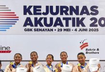 Butuh Perhatian Pemerintah Kota, Atlit Akuatik Makassar Juara Nasional Wakili Indonesia di Singapura FOTO: Atlit Akuatik Makassar saat menyabet juara 1 di Kejuaraan Nasional Akuatik Indonesia 2025 yang digelar di Stadion Akuatik Gelora Bung Karno, Senayan, Jakarta. (Istimewa)