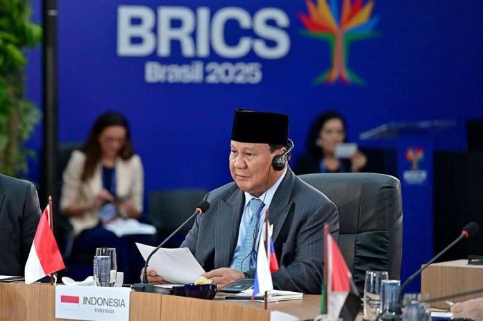 FB_IMG_1751989484060 FOTO: Presiden Prabowo Hadiri KTT BRICS 2025 yang digelar di Rio de Janeiro, Brasil, Sejak Minggu (06/07/2025). (Sumber: BPMI Setpres)