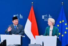 Bertemu Presiden Komisi Eropa, Prabowo Bahas IEU-CEPA FOTO: Presiden Prabowo Subianto melakukan pertemuan dengan Presiden Komisi Eropa, Ursula von der Leyen, di kantor pusat Uni Eropa, Brussel, Belgia, pada Minggu, 13 Juli 2025.. (Properti Sesuai)