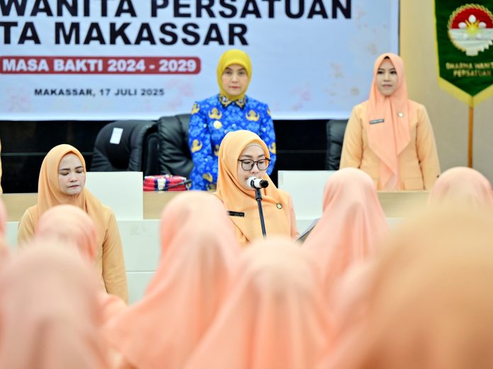 IMG-20250717-WA0282 FOTO: Pengurus Dharma Wanita Persatuan (DWP) Kota Makassar periode 2025 - 2029 resmi dikukuhkan di Kantor Balai Kota Makassar, Kamis (17/7). (Istimewa)