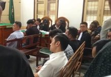 Kasus Korupsi COVID-19: Jukir di Dinkes Sumut, Mendadak Jadi Direktur Perusahaan Pengadaan APD FOTO: Suasana sidang kasus korupsi pengadaan Alat Pelindung Diri (APD) Covid-19 di Dinas Kesehatan Provinsi Sumatera Utara digelar di Pengadilan Negeri Tipikor Medan.