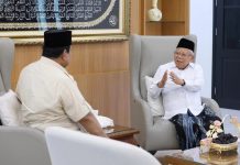 Presiden Prabowo Silahturahmi ke Kediaman Ma’ruf Amin FOTO: Presiden Prabowo Subianto berkesempatan menyambangi kediaman Wakil Presiden ke-13 Republik Indonesia, K.H. Ma'ruf Amin, di Depok, Jawa Barat, pada Minggu, 24 Agustus 2025. (Properti Setkab)