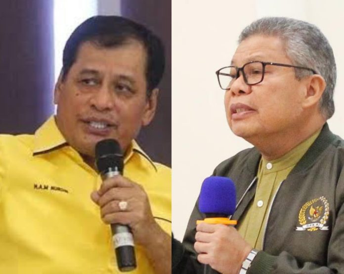 IMG-20250807-WA0470 FOTO: Nurdin Halid dan Taufan Pawe dua politisi senior partai golkar asal Sulawesi Selatan. (Kolase)