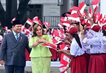 Indonesia dan Peru Segera Lakukan Penandatanganan IP-CEPA FOTO: Presiden Prabowo Subianto saat menerima kunjungan Presiden Peru Dina Ercilia Boluarte di Istana Merdeka, Jakarta Pusat, Senin (11/8/2025). (Properti Seskab)