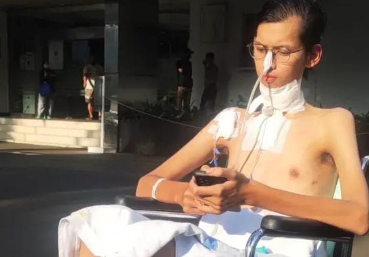 FOTO: Sultan Rifat Alfatih mengalami kecelakaan akibat terjerat kabel fiber optik di kawasan Jakarta Selatan pada Januari 2023 lalu. (Properti BBC.com)