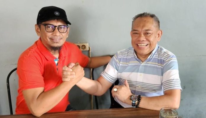 FOTO: Kiri, Ketua Umum LASKAR Sulsel, Illank Rajab, S.H., dan Ketua Relawan Solidaritas Pemuda (Resopa), Sarif Borahima,.