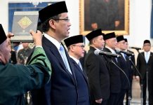 Presiden Prabowo Lantik 4 Menteri dan Satu Wamen FOTO: Presiden Prabowo Subianto secara resmi melantik empat jabatan menteri dan satu wakil menteri Kabinet Merah Putih sisa masa jabatan 2024-2029, Senin, 8 September 2025. (Seskab)