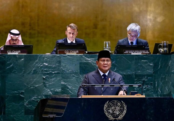 FOTO: Presiden Prabowo Subianto di Gedung Majelis Umum PBB, New York, Amerika Serikat, pada Senin, 22 September 2025. (Properti Seskab)