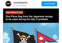 Berawal dari Indonesia, Bendera Bajak Laut One Piece Jadi Simbol Perlawanan Dibanyak Negara FOTO: Tangkapan layar dari akun instagram @nonextquestion