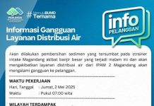 PERUMDA TM Palopo : Gangguan Air Bersih Sementara, Warga Diminta Antisipasi