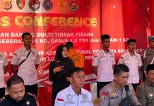 Polda Aceh Berhasil Gagalkan Peredaran 80,5 Kg Sabu, 1,3 Ton Ganja, dan 1 Kg Kokain FOTO: Ditresnarkoba Polda Aceh bersama Badan Narkotika Nasional Provinsi (BNNP) Aceh, Direktorat Jenderal Bea dan Cukai, Polresta Banda Aceh, Polres Aceh Timur, Polres Gayo Lues, dan Polres Sabang berhasil menggagalkan peredaran narkotika jenis sabu seberat 80,5 kilogram, ganja 1,3 ton, serta kokain 1 kilogram dalam kurun waktu tiga bulan terakhir.