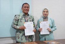 Kawasan PT IHIP di Lutim Masuk Daftar PSN Presiden Prabowo FOTO: Bupati Luwu Timur, Irwan Bachri Syam, bersama Direktur Utama PT IHIP, Nicke Widyawati secara resmi menandatangani Perjanjian Kerja Sama dengan PT Indonesia Huali Industrial Park (IHIP) terkait pemanfaatan tanah hak pengelolaan untuk pembangunan Kawasan Industri Terintegrasi. Penandatanganan berlangsung di Kawasan Kebayoran Baru, Jakarta Selatan, Rabu (24/09/2025). (Properti Pemkab Lutim)