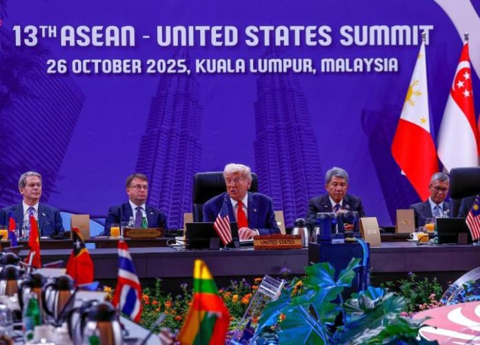 IMG-20251027-WA0010 FOTO: Presiden AS, Donald Trumpmenghadiri Konferensi Tingkat Tinggi (KTT) ke-47 ASEAN yang digelar di Kuala Lumpur, Malaysia, pada Minggu, 26 Oktober 2025. (Foto: BPMI Setpres)