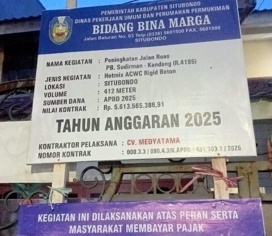 Dugaan Pelanggaran K3 di Proyek Jalan Situbondo, CV. Medyatama Dinilai Lalai