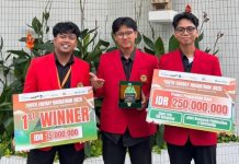 Inovasi Energi Bersih Karya Mahasiswa Unhas Raih Juara 1 dan Terima Pendanaan Rp250 Juta FOTO: Diego Agung Christovano Paranoan (Teknik Sipil 2022), Nabiyl Ahmad Fawzy M. (Teknik Elektro 2024), dan Arfansyah (Kimia 2022). Tim Magna Energy dari Universitas Hasanuddin menorehkan prestasi membanggakan di tingkat nasional dengan meraih Juara 1 pada ajang Youth Energy Hackathon 2025.