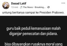 Ustad Dasad Sentil Gubernur, APH di Sulsel Soal Pemecatan dan Pemidanaan Kepada 2 Guru di Lutra FOTO: Hasil tangkapan layar dari akun Facebook milik dai kondang Ustad Das'ad Latif.