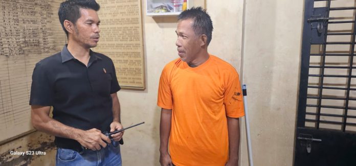 FOTO: Reskrim Polsek Medan Baru Berhasil meringkus seorang pemalak mandor proyek di Jalan surau, Kelurahan. Sei Putih Timur I .Kecamatan Medan Petisah kota Medan. Pelaku bernama Ferry Sihotang alias Baron (51).